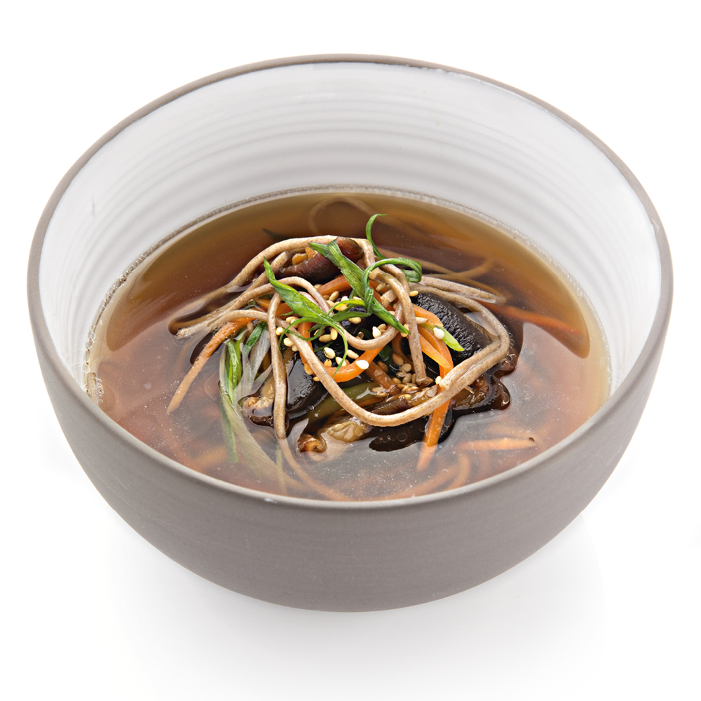 Vegetable soup with shiitake mushrooms