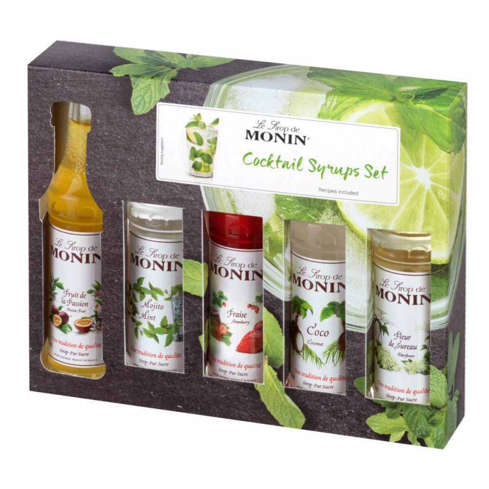Monin cocktail syrup set (5×50ml)