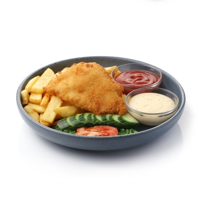 Paneeritud kanafilee friikartuliga